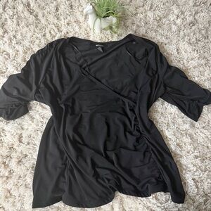 Style & Co. Elegant Black Women's draped, unique, elegant, modest Blouse